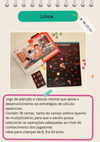 Jogo de cartas Lince da Abracaixabra para cálculo mental e tabuada