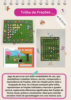 Jogo de percurso Trilhas de Frações da Abracaixabra para ensinar frações
